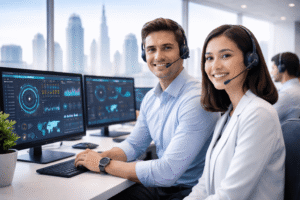 Professional call center team providing smart call center solutions in Dubai